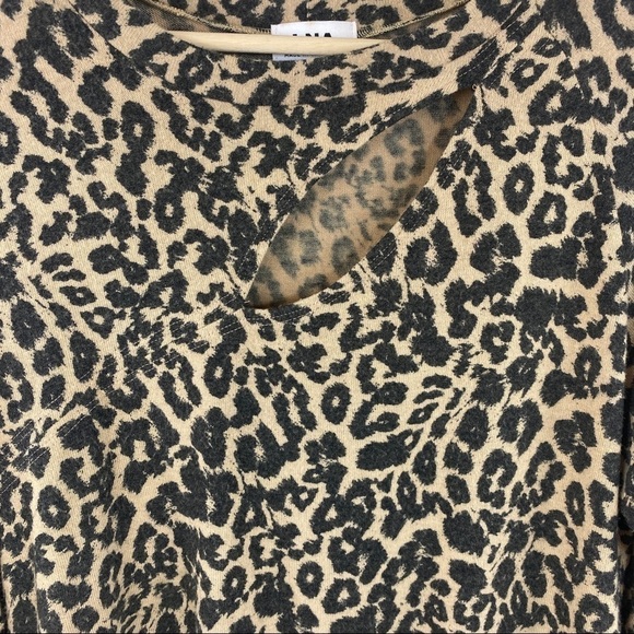 LNA Brushed Leopard Print Cutout Sweater - Picture 4 of 6